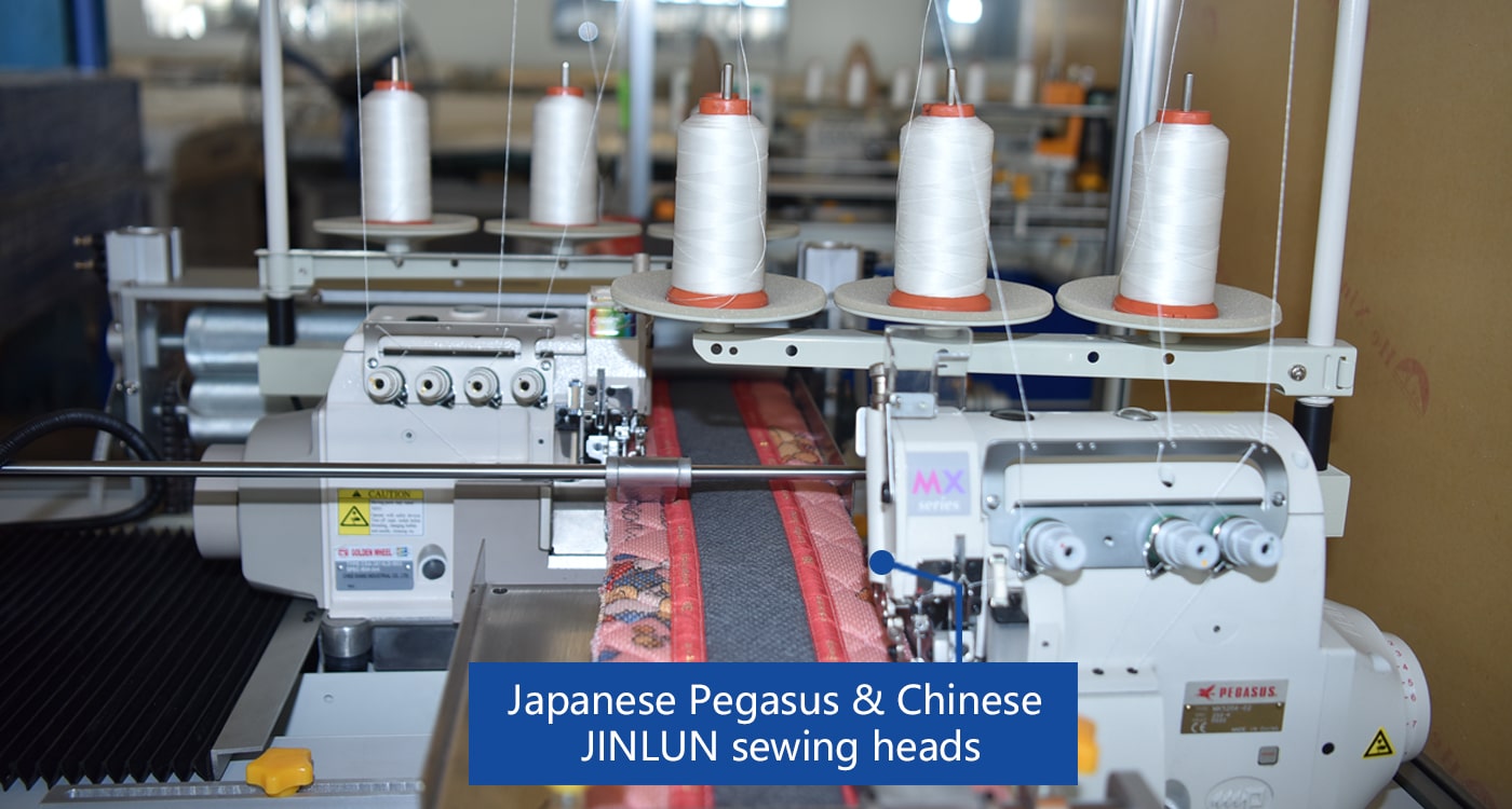 Japanese Pegasus & Chinese  JINLUN sewing heads